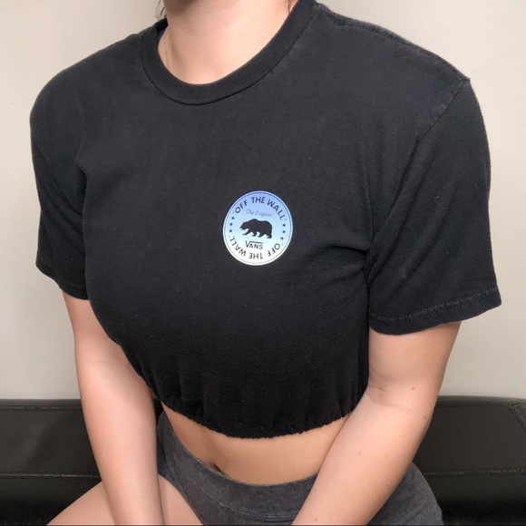 Reworked Cinched Waist Vans Crop Top - Picture 3 of 6